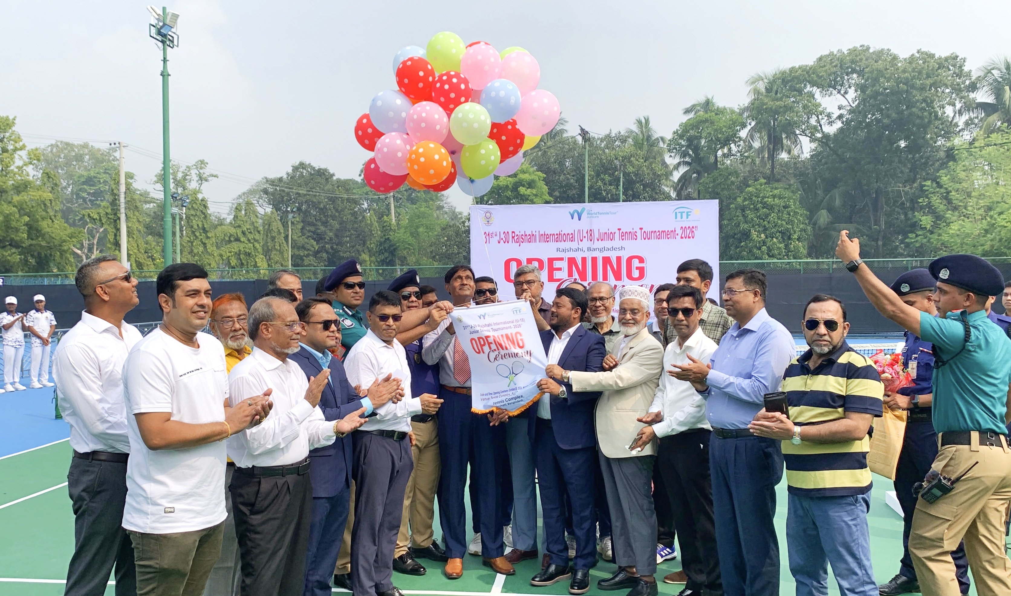 রাজশাহীতে বর্ণাঢ্য আয়োজনে শুরু আন্তর্জাতিক জুনিয়র টেনিসের আসর